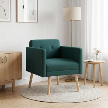vidaXL Accentstoel Donkergroen Stof, Huis en Inrichting, Verzenden, Nieuw