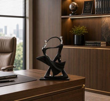 sculptuur, Contemporary Dancing Couple Sculpture Elegant