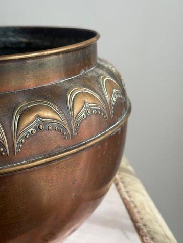 Vase - Cuivre - Pot de fleurs Art Nouveau, Antiek en Kunst