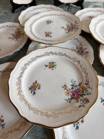 St. Amandinoise - Dessertservies (12) - St. Amand Winter -, Antiek en Kunst