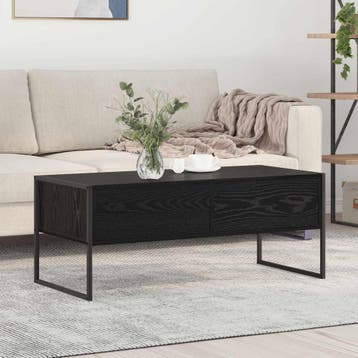 vidaXL Salontafel Zwart Eiken 100 x 46 x 40 cm Bewerkt hout, Verzenden