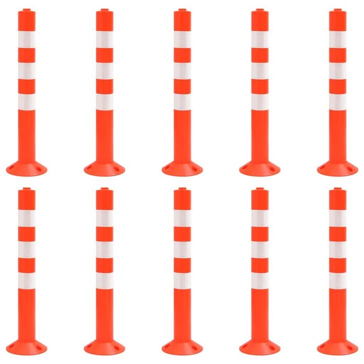 vidaXL Verkeerspalen 10 st 75 cm PE, Maison & Meubles, Maison & Meubles | Autre, Envoi