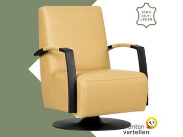 Leren draaifauteuil Mood - Toledo Dessert (geel) -, Ophalen of Verzenden