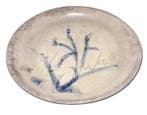 Bord - Japanese pottery dish crackle glaze/underglaze blue