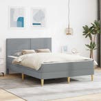 vidaXL Bedframe Lichtgrijs 140 x 200 cm Polyester, Huis en Inrichting, Slaapkamer | Matrassen en Bedbodems, Verzenden, Nieuw