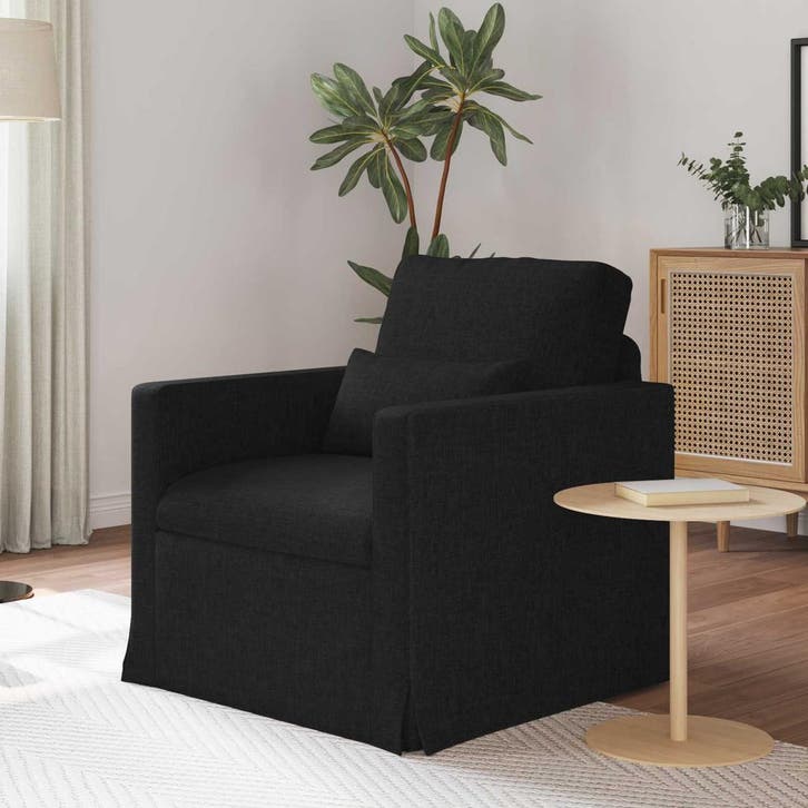 vidaXL bank / zetel Zwart 78 x 78 x 80 cm Stof, Huis en Inrichting, Zetels | Zetels, Nieuw, Verzenden