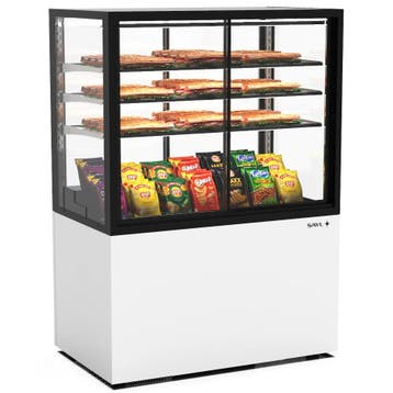 Neutrale Vitrine | INTEGRA | Wit/Zwart | 4 Niveaus |, Verzenden, Nieuw in verpakking