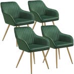 tectake Eetkamerstoel Marilyn, fluweeloptiek, doorgestikt -, Huis en Inrichting, Verzenden, Nieuw