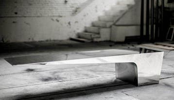 Pol Quadens - Table basse - Acier inoxydable - Arrow table