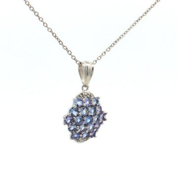 Zonder minimumprijs - Hanger Zilver - 1.92ct. tw. Tanzaniet