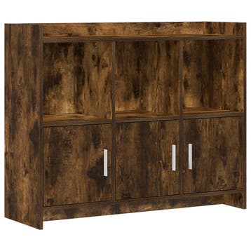 vidaXL Dressoir Gerookt eiken 98,5 x 33 x 80 cm Bewerkt hout, Verzenden, Nieuw