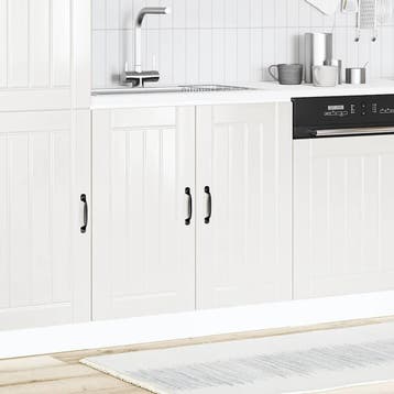 vidaXL Spoelbakonderkast Lucca bewerkt hout hoogglans wit, Huis en Inrichting, Verzenden, Nieuw