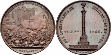 Frankreich Louis Philippe Medaille 1840 Montagny Sturm Ba..., Postzegels en Munten, Verzenden