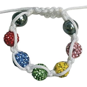 Fako Bijoux - Kinderarmband - Disco Dots Kids - Wit -, Verzenden