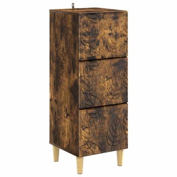 vidaXL Ladekast Gerookt eiken 33 x 34,5 x 90 cm Bewerkt hout, Verzenden