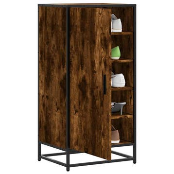 vidaXL Schoenenrek 48x38x97,5 cm bewerkt hout gerookt, Verzenden