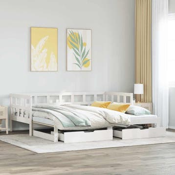 vidaXL Slaapbank met onderschuifbed/lades zonder matras, Verzenden, Nieuw
