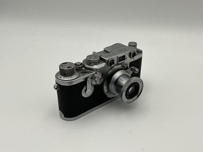 Leica IIIc (1946-1947) + Leitz Elmar 5cm f/3.5 Meetzoeker, Verzamelen, Foto-apparatuur en Filmapparatuur
