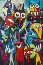 Felix van Horst - Feral Faces (XXL), Antiquités & Art