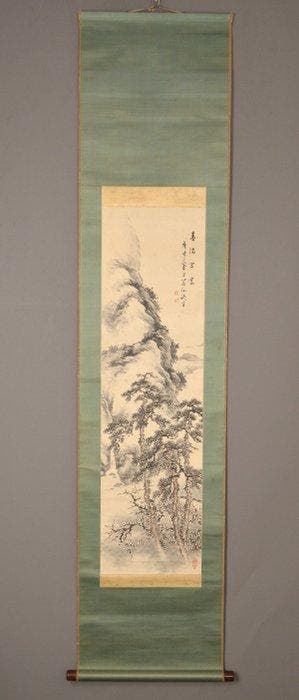Rouleau suspendu japonais - Paysage printanier (Sansui-ga) -, Antiek en Kunst