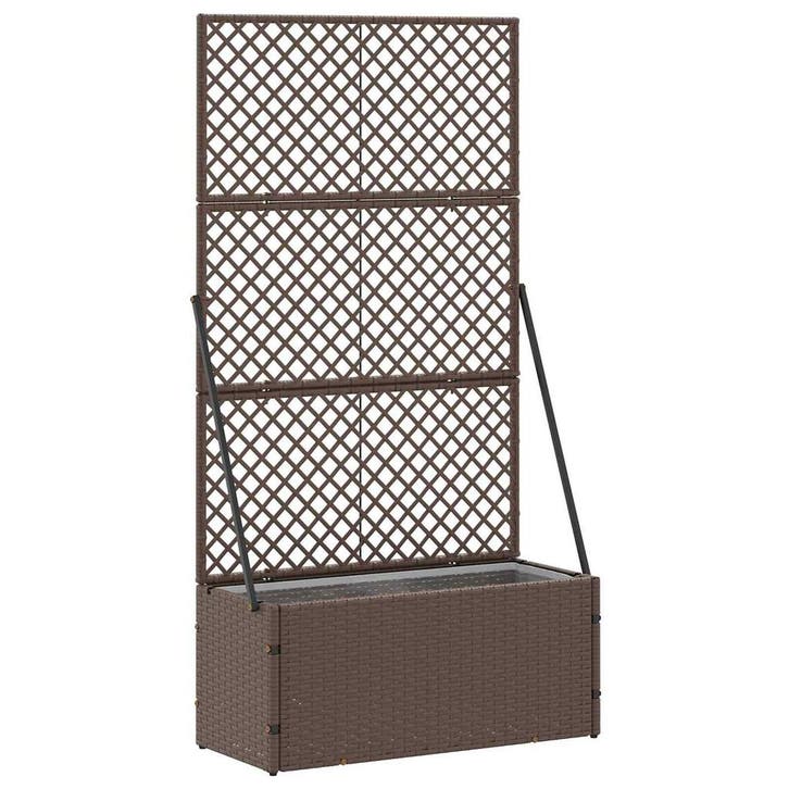 vidaXL Tuinhek plantenbak Bruin 70 x 30 x 135 cm Metaal, Tuin en Terras, Bloempotten, Nieuw, Verzenden