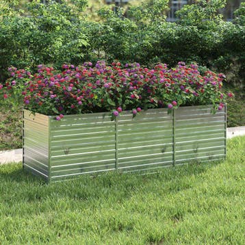 vidaXL Plantenbak verhoogd 240x80x77 cm gegalvaniseerd staal, Verzenden