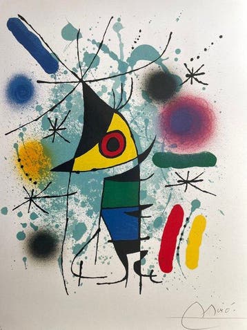 Joan Miró (after) - Lithographie XI, Antiek en Kunst