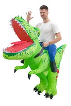 KIMU® Opblaas Kostuum Rijdend op Velociraptor Groen Opblaasb, Ophalen of Verzenden, Nieuw