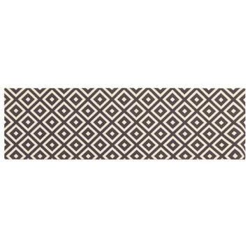 vidaXL Keuken Tapijt grijze en witte diamanten 150 x 45 cm, Jardin & Terrasse, Verzenden