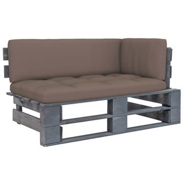 vidaXL Tuinhoekbank pallet geïmpregneerd grenenhout grijs, Verzenden, Nieuw