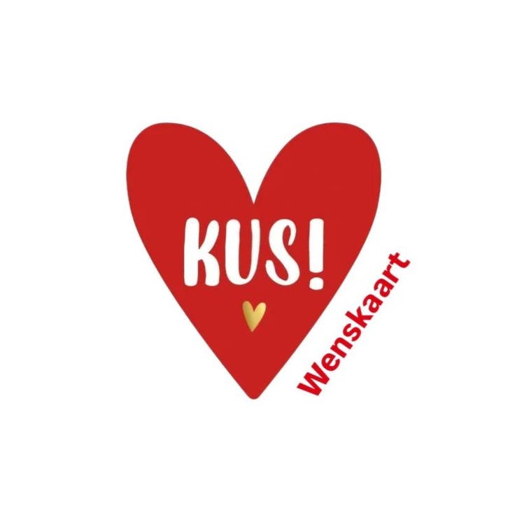 kaart in hartvorm KUS - valentijn - liefde - (Kaarten), Diversen, Wenskaarten, Nieuw, Verzenden