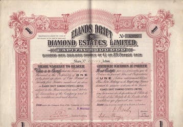 Zuid-Afrika. 3 X Elands Drift Diamond Estates 1902 (Zonder