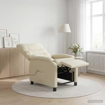 vidaXL Massage Relaxstoel Crèmekleurig Kunstleer, Verzenden