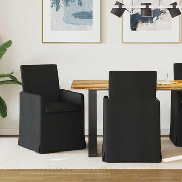 vidaXL Eetstoelen 2 st Stof Zwart 57 x 68 x 94 cm, Verzenden