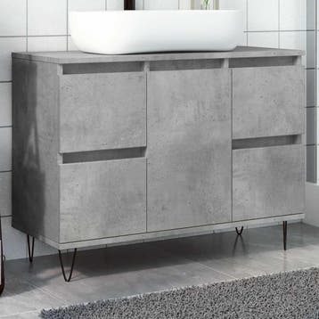 vidaXL Badkamerkast 80x33x60 cm bewerkt hout betongrijs, Verzenden, Nieuw