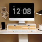 2dekans | SoBuy - Monitor Stand BBF11-WN - 60 x 22 x 11 cm -, Bricolage & Construction, Bois & Planches, Ophalen of Verzenden