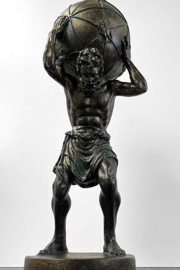 sculptuur, Atlas - 42 cm - Composiet, Antiek en Kunst