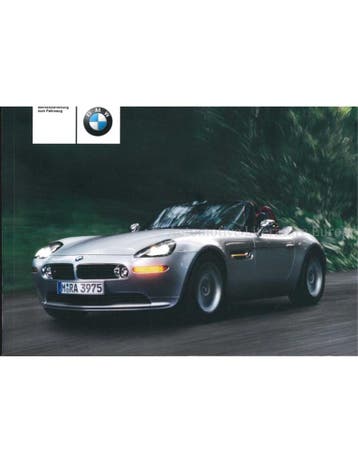 2001 BMW Z8 INSTRUCTIEBOEKJE DUITS