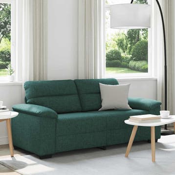 vidaXL 2-zitsbank / zetel donkergroen 180x81x84 cm stof, Huis en Inrichting, Zetels | Zetels, Verzenden, Nieuw