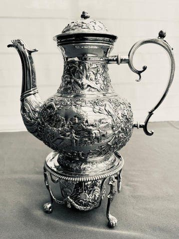 Koffie- en theeservies (5) - .930 zilver, Antiek en Kunst