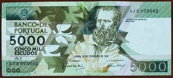 Portugal. - 4 x 5000 Escudos - 1987/1998 - Pick 183, 190