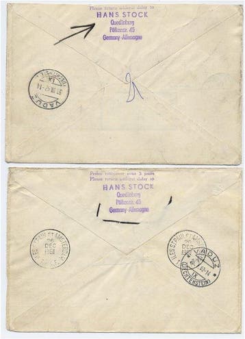 Liechtenstein 1961 - Rare paire de deux enveloppes