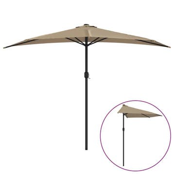Parasol balcon demi-cercle taupe 300cm - Etat neuf (retour), Verzenden