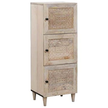 vidaXL Highboard Wit 40 x 33 x 110 cm massief mangohout, Verzenden