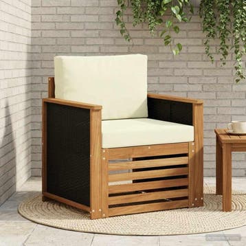 vidaXL Buiten Midden Sofa Naturel, Verzenden