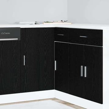 vidaXL Keuken Hoek Basis Kast met opslag Zwart eiken 86 x 46, Verzenden, Nieuw