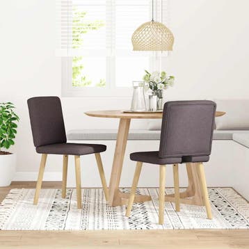 vidaXL Eetkamerstoelen 2 st stof donkerbruin, Huis en Inrichting, Stoelen, Verzenden, Nieuw