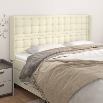 vidaXL Hoofdbord met randen 203x16x118/128 cm kunstleer, Verzenden