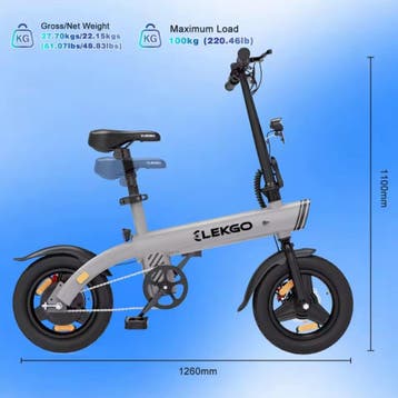 EG01 Urban Elektrische Fiets - 14-inch Wielen - Opvouwbare, Verzenden, Nieuw, ELEKGO