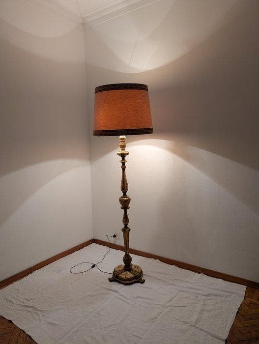 Staande lamp - Hout - Reusachtige lantaarnpaal, Antiek en Kunst, Curiosa en Brocante
